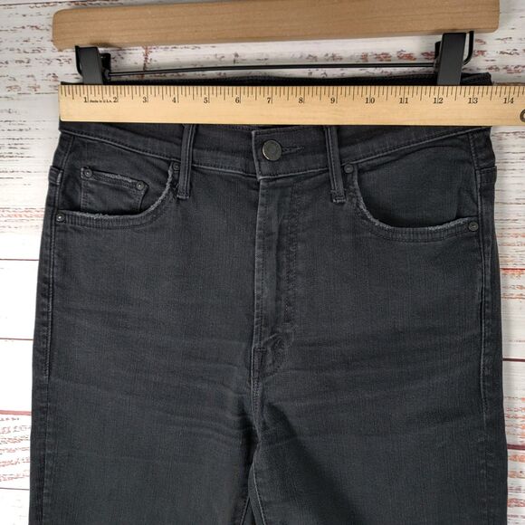 Mother Women's 27 x 26 The Insider Crop Step Fray Jeans Black Not Guilty Boho - Picture 8 of 12
